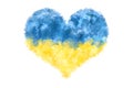 Heart Sign in Ukrainian Flag Colors Isolated