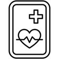 Heart signal sign icon, sign and symbol vector