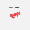 Heart signs and Happy Family vector logo design template.Friends forever.Wedding.Family.Love and Heart shape concept.Vector illus Royalty Free Stock Photo