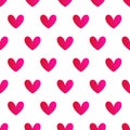 Heart signs seamless pattern, vector background. Royalty Free Stock Photo