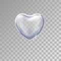 Heart Silver balloon on background.