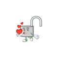 With heart silver unlock key for security private