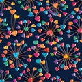 Heart sincerely ray around seamless pattern