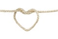 Heart from sisal rope Royalty Free Stock Photo