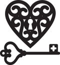 Heart and skeleton key