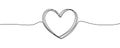 Heart sketch doodle, vector hand drawn heart in tangled thin line thread divider isolated on white background. Wedding love, Royalty Free Stock Photo