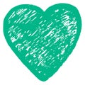 Heart sketch. Love symbol in grunge marker texture