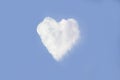 Heart on the sky with cloudy. Blue sky with hearts shape clouds natural background Royalty Free Stock Photo