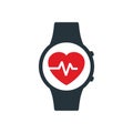 Heart on the smart watch screen Ã¢â¬â vector
