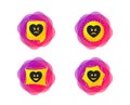 Heart smile face icons. Happy, sad, cry. Vector Royalty Free Stock Photo