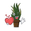 With heart snake plant with the character shape