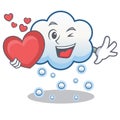 With heart snow cloud character cartoon