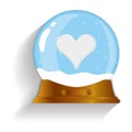 heart snow globe. Vector illustration decorative design