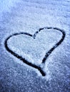 Heart in snow for love