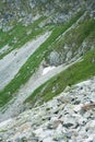 Heart snow in the rubble in Rohace Western Tatras in Slovakia