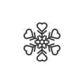 Heart Snowflake line icon