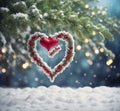 heart on the snowheart on the snow heart on the snow heart on the snow Royalty Free Stock Photo