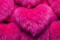 a heart soft pillow cushion fluffy fur decor love luxury stylish pattern fashion pile trendy sofa furry material decorative puffy Royalty Free Stock Photo