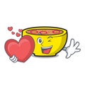 With heart soup union mascot cartoon Royalty Free Stock Photo