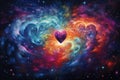 Heart in space. Colorful fractal background Royalty Free Stock Photo