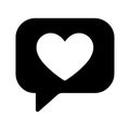 Heart Speech Bubble Black Silhouette Design Communication Dialog Box Message Box Expression Shape Graphic Element Isolated Royalty Free Stock Photo