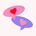 Heart in speech bubble icon. Vector illustration Royalty Free Stock Photo