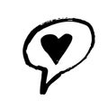 Heart in speech bubble icon. Vector illustration Royalty Free Stock Photo