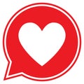 Heart in a speech bubble, vector love icon. Royalty Free Stock Photo