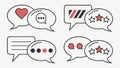 Heart and speech bubbles, love, communication, and relationship messages vector design Generative AI