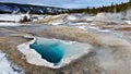 Heart Spring, Yellowstone National Park in the Winter. Royalty Free Stock Photo