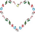 Heart icon with Christmas symbols