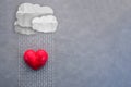 Heart standing under the cloudy rain love concept Royalty Free Stock Photo