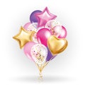 Heart star Gold balloon Bouquet