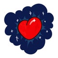 Heart in star sky Royalty Free Stock Photo