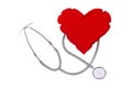 Heart and a stethoscpe Royalty Free Stock Photo