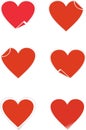 Heart sticker icons