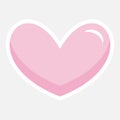 heart sticker. pink cute heart for Valentine's Day. Vector illustration