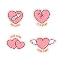 Heart Stickers - Healing, Broken, Love Wins, Free Love Royalty Free Stock Photo