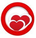 Heart stickers in and out frame vector Royalty Free Stock Photo