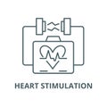 Heart stimulation vector line icon, linear concept, outline sign, symbol