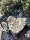 Heart stone in the nature in Norway.