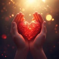 heart with stones in female hands Royalty Free Stock Photo