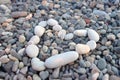 Heart from stones, love concept, evening beach Royalty Free Stock Photo