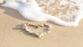 Heart of stones on the sand beach. Conceptual love, Valentines day background. Baltic sea. Royalty Free Stock Photo