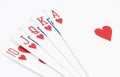 Heart straight flush playing card