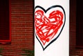 A heart drawn on a column. Madrid Spain.