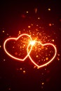 Heart lights with sparks background Royalty Free Stock Photo