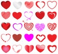 Heart style vector set