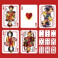 Heart Suit Playing Cards Full Set Royalty Free Stock Photo