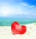 Heart on the summer beach Royalty Free Stock Photo